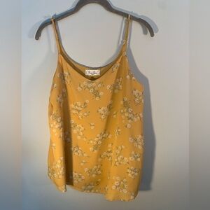 Boho fairy core indie festival vines Pink Rose Mustard Floral Camisole size L